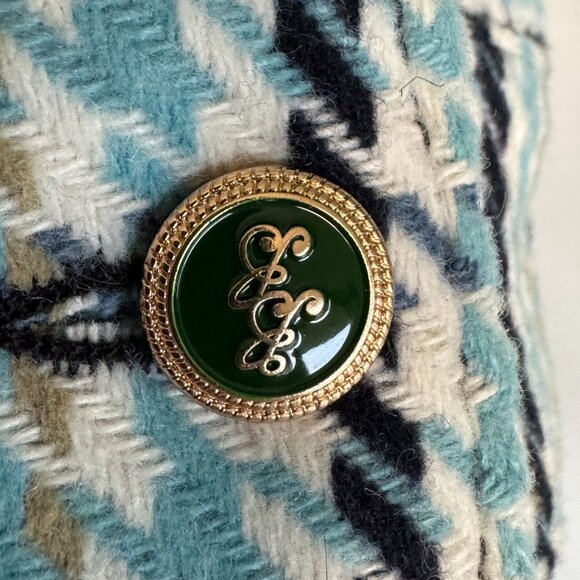 Bogey Boys Blue Black Ivory Sage Green Hounds Tooth Weekend Golf Jacket Size L - Picture 11 of 16